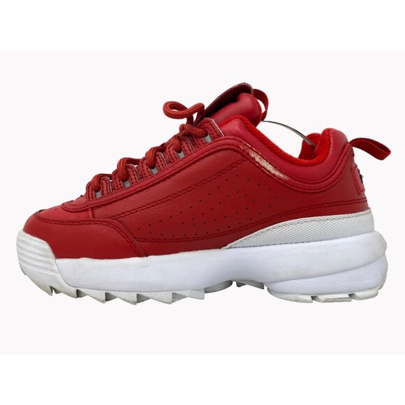 Fila Disruptor II Premium Womens Size 7 Sneakers Red White Chunky Shoe - Picture 5 of 10
